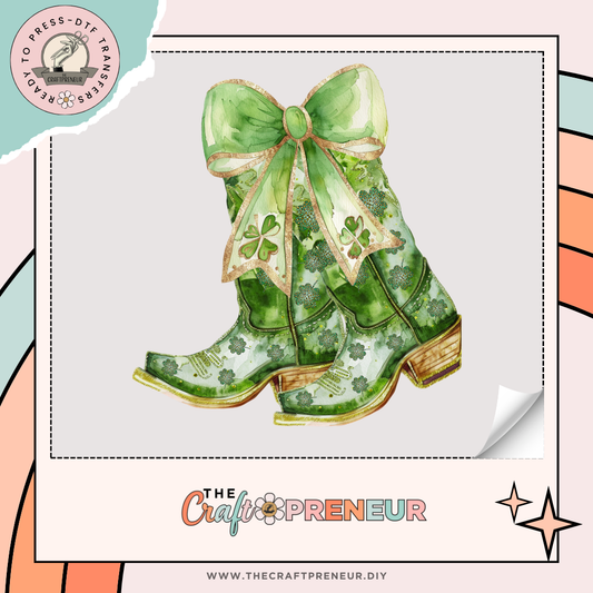 Shamrock Cowgirl Boot Transfer