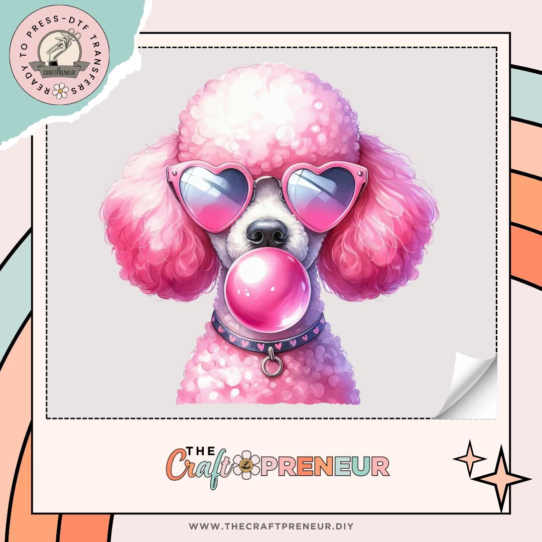 Pink Poodle Bubble Transfer