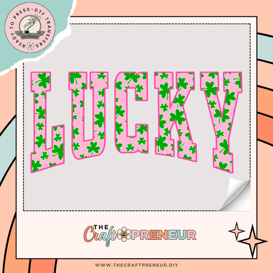 Pink Lucky Shamrock Transfer