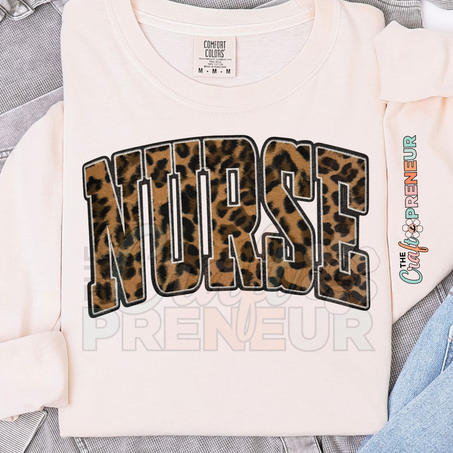 PATCH080 - Nurse Cheetah Varsity Faux Fur Iron On Patch