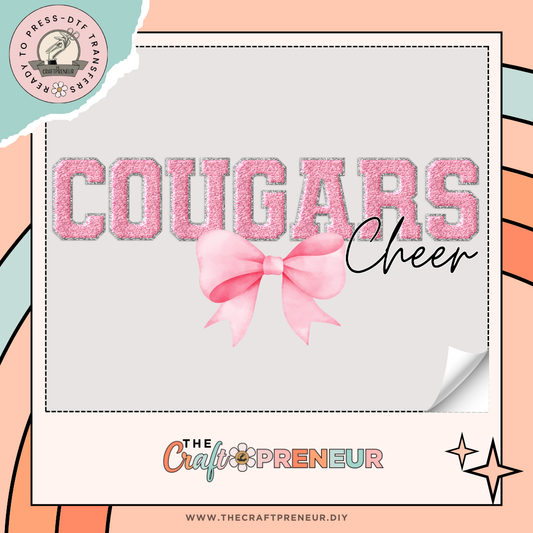 Cougars Cheer Bow Transfer