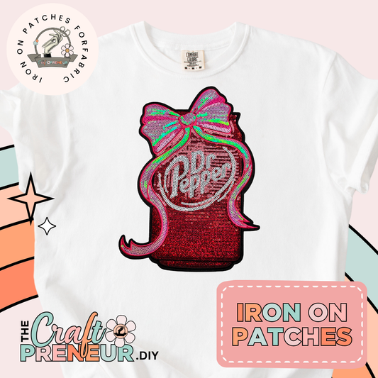 Dr Pepper Sequin Chenille Patch