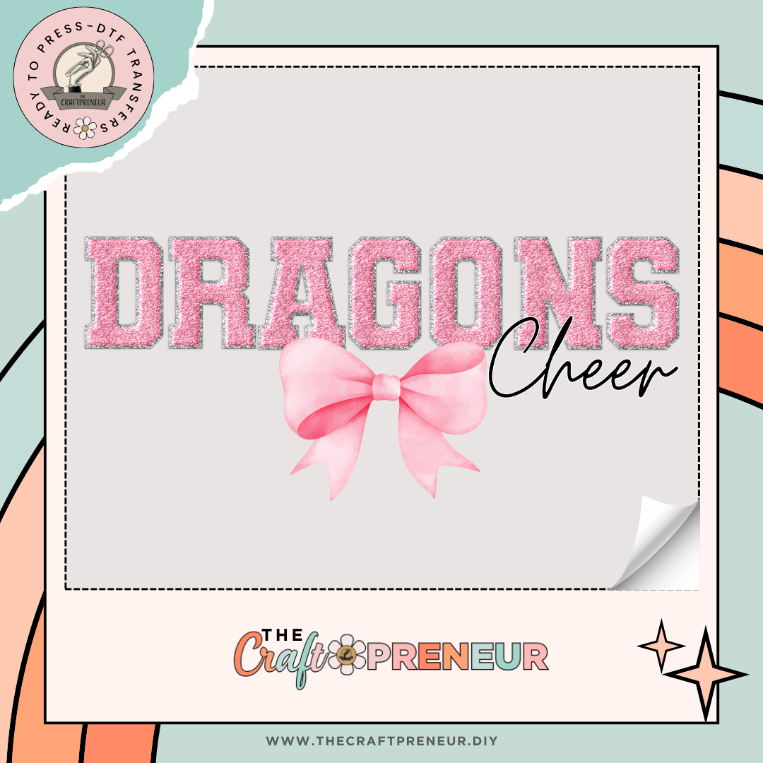 Dragons Cheer Bow Transfer