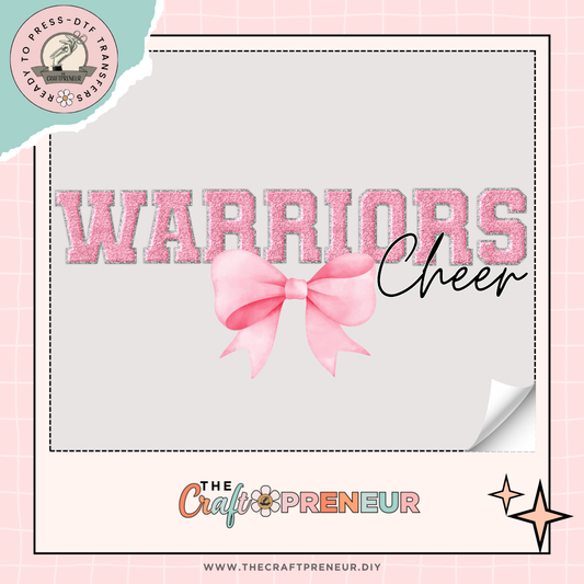 Warriors Cheer Bow Transfer