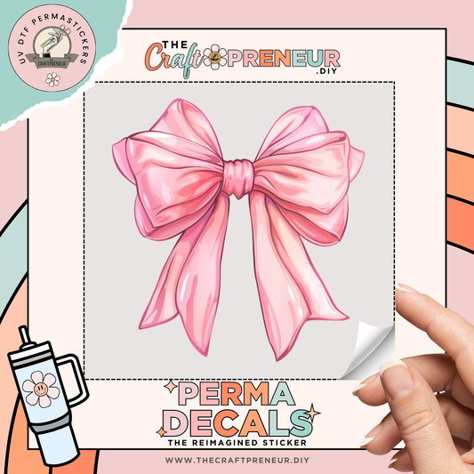 Light Pink Bow UV DTF Sticker