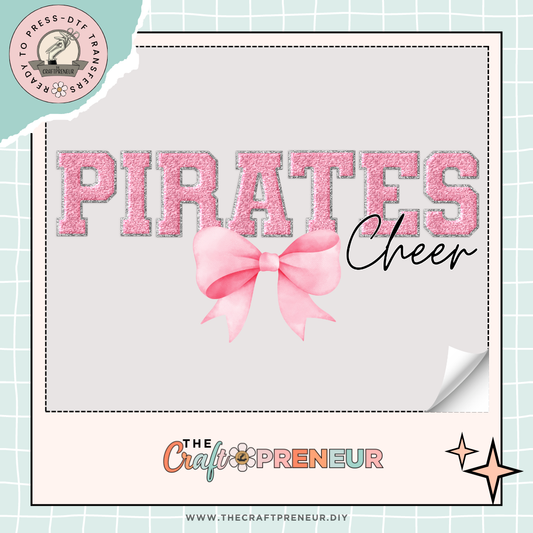 Pirates Cheer Bow Transfer