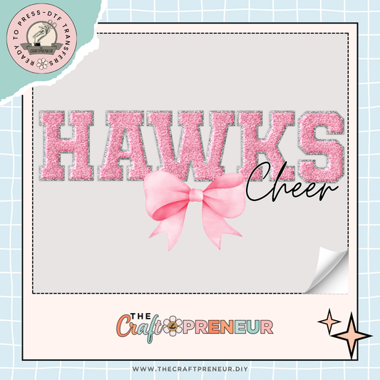 Hawks Cheer Bow Transfer