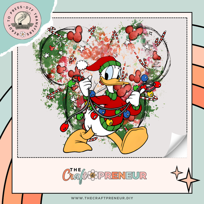 Disney Christmas Characters Watercolor Transfer