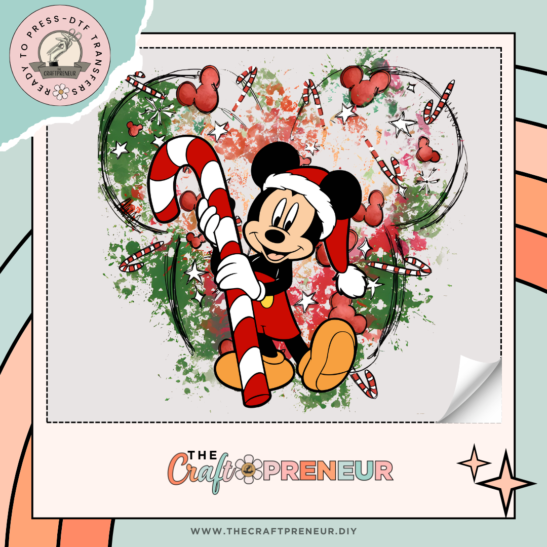 Disney Christmas Characters Watercolor Transfer