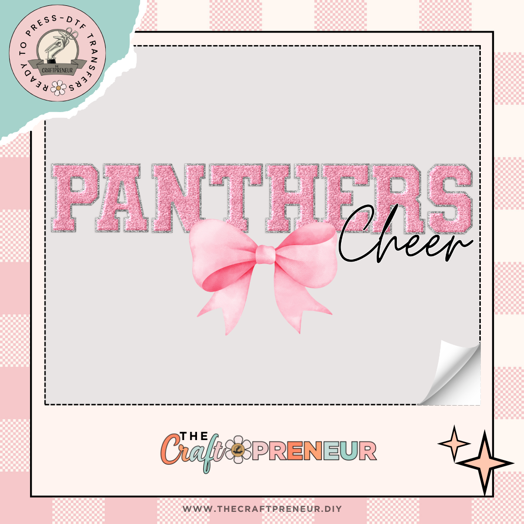 Panthers Cheer Bow Transfer