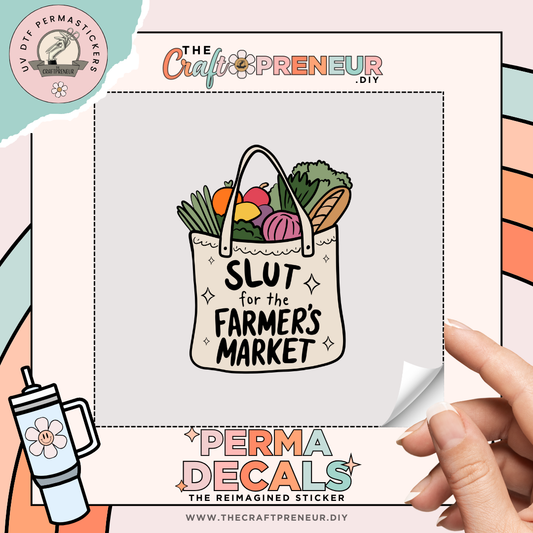 Farmer's Martket Tote UV DTF Sticker