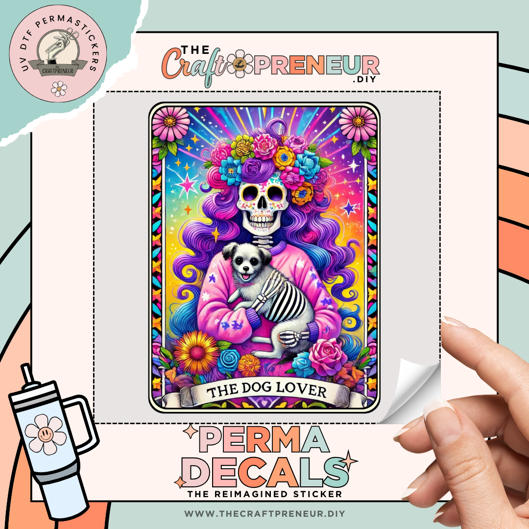 The Dog Lover Tarot Card UV DTF Sticker