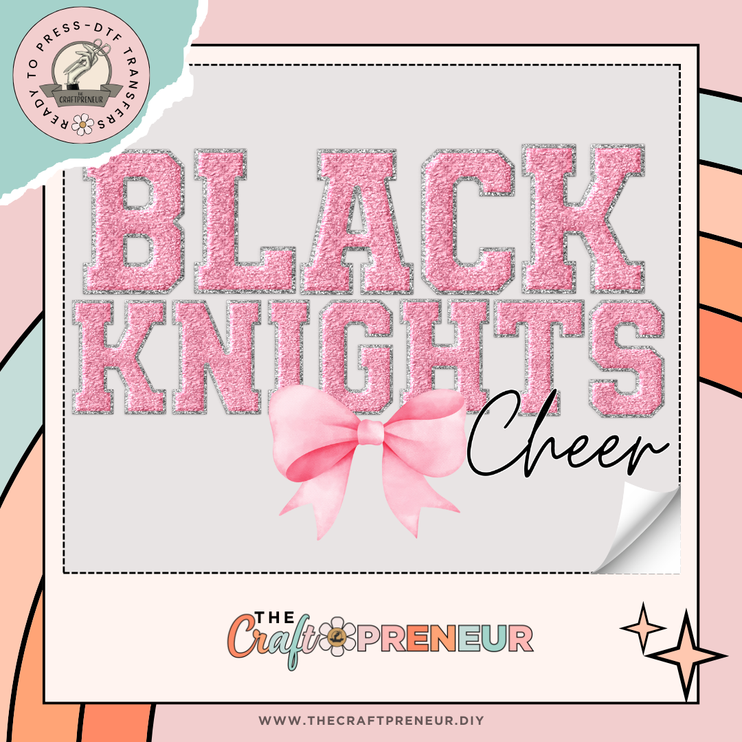 Black Knights Cheer Bow Transfer