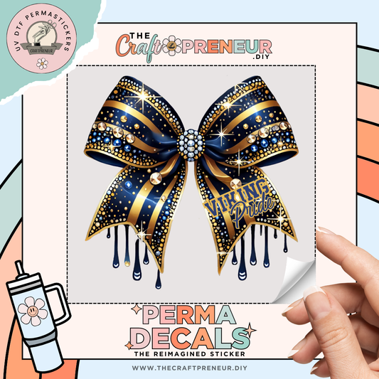 Viking Pride Gold Bow UV DTF Sticker