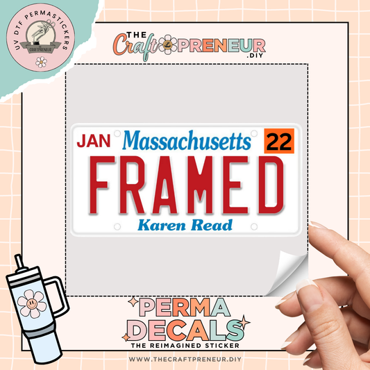 Framed Karen Read UV DTF Sticker