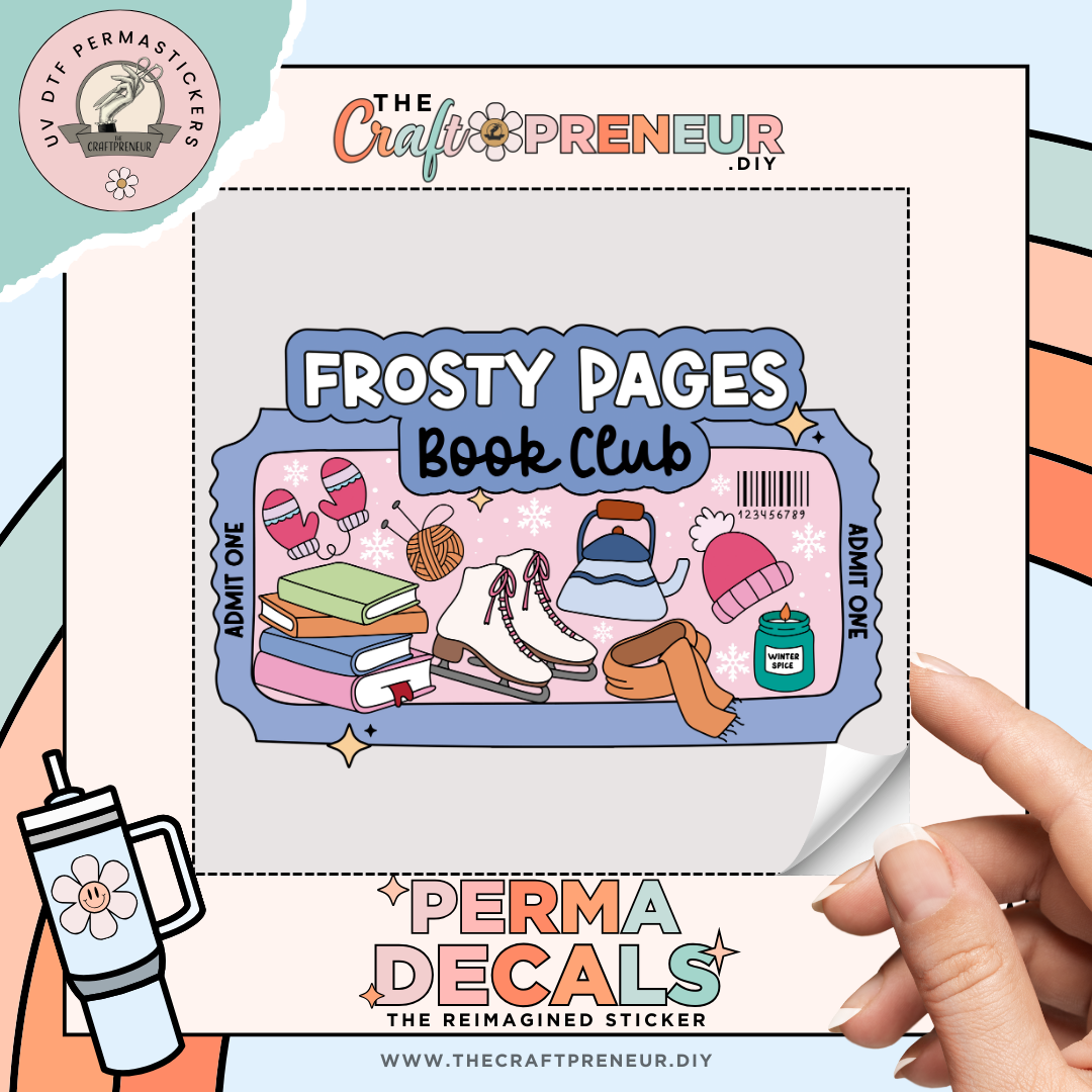 Frosty Pages Book Club UV DTF Sticker