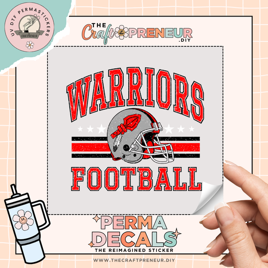 Warriors Football UV DTF Sticker