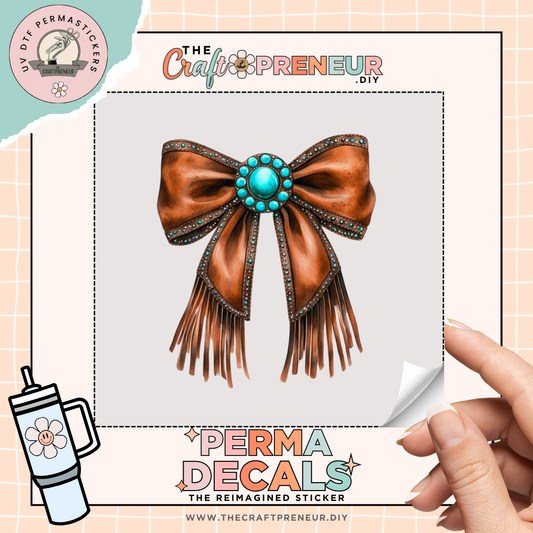 Western Coquette Bow UV DTF Sticker