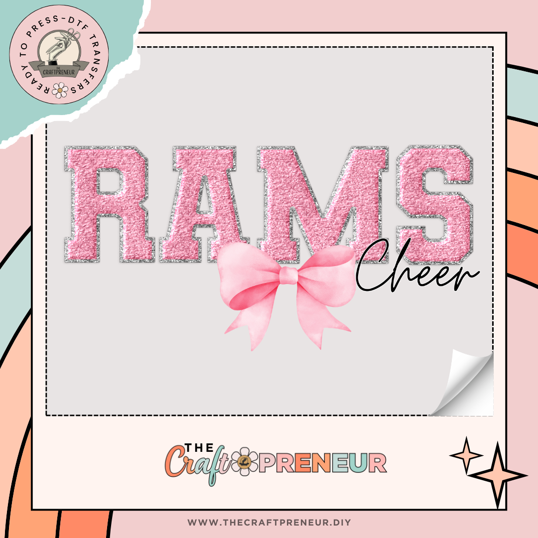 Rams Cheer Bow Transfer