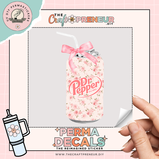Dr Pepper Pink UV DTF Sticker