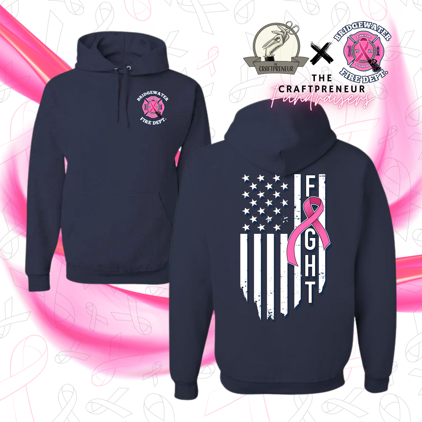 Pink for a Purpose Hoodie - Bridgewater Fire Department