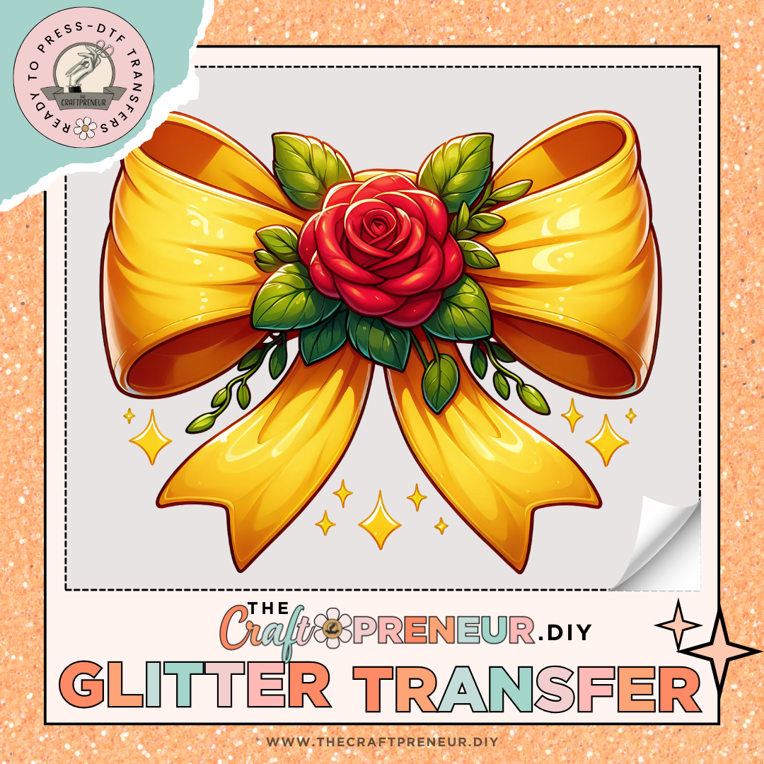 Belle Coquette Bow GLITTER Transfer