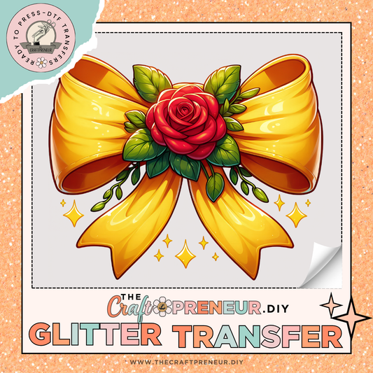 Belle Coquette Bow GLITTER Transfer