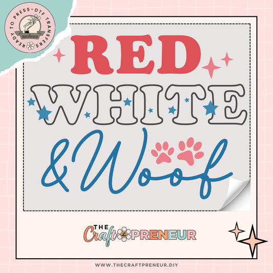 Red White and Woof Transfer