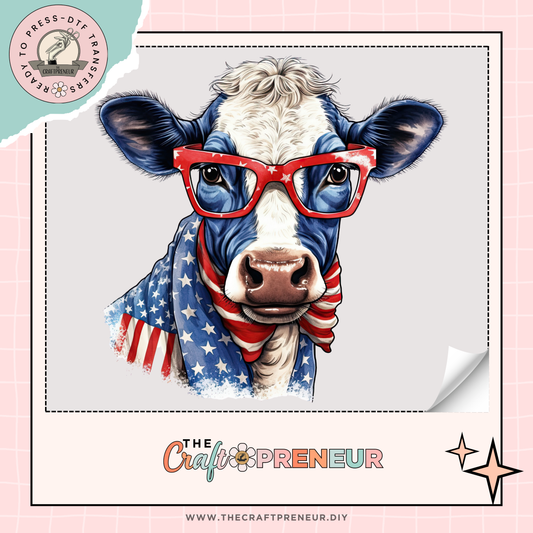 Stars and Stripes Cow Transfer