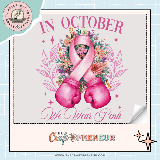 Pink Floral Boxing Gloves Transfer