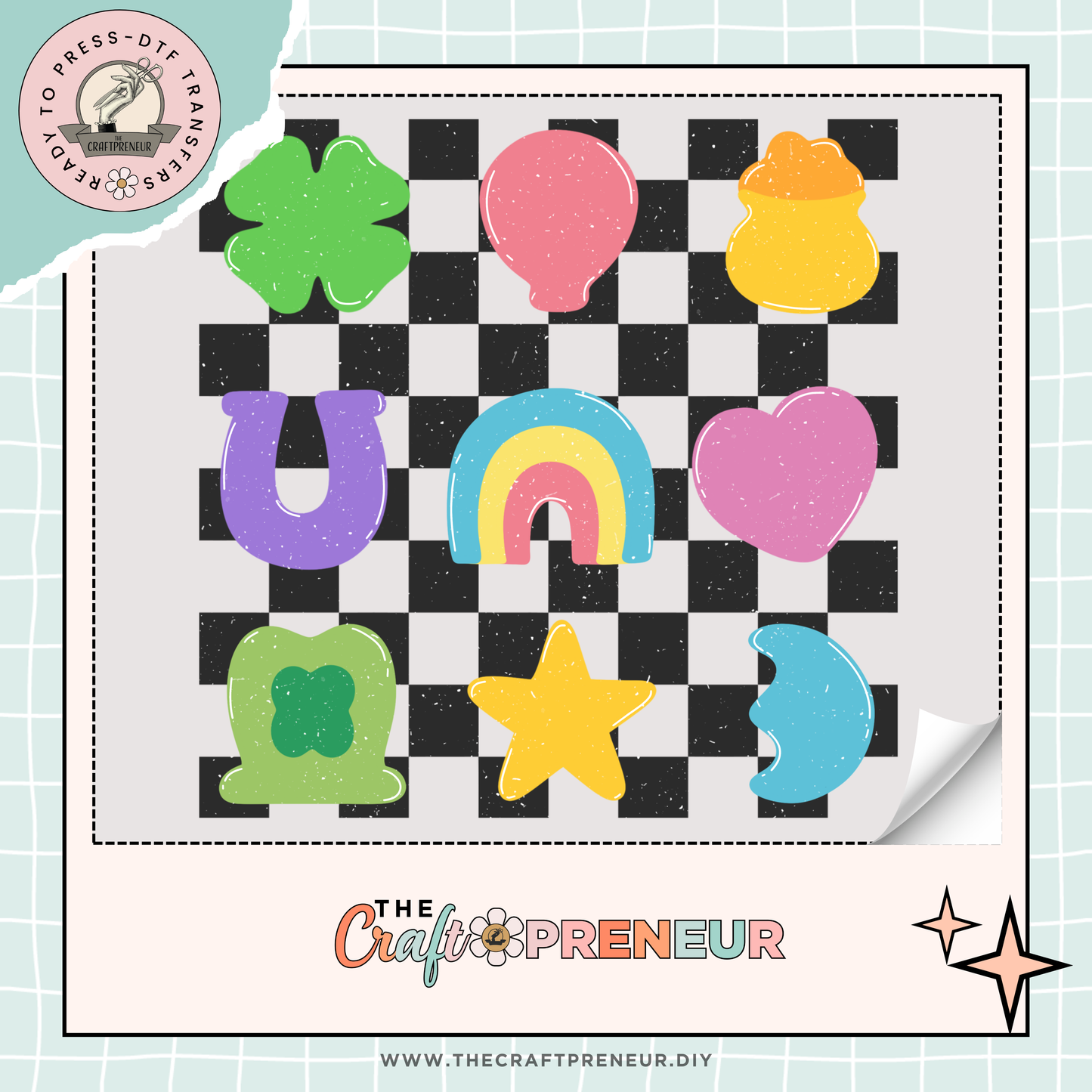 Lucky Marshmallow Checkerboard Transfer