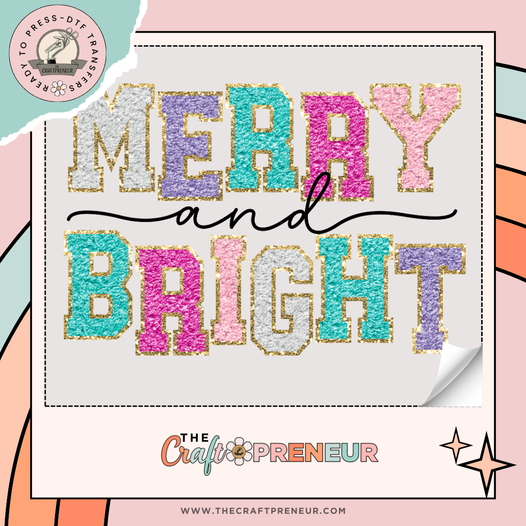 Merry and Bright Glitter Transfer