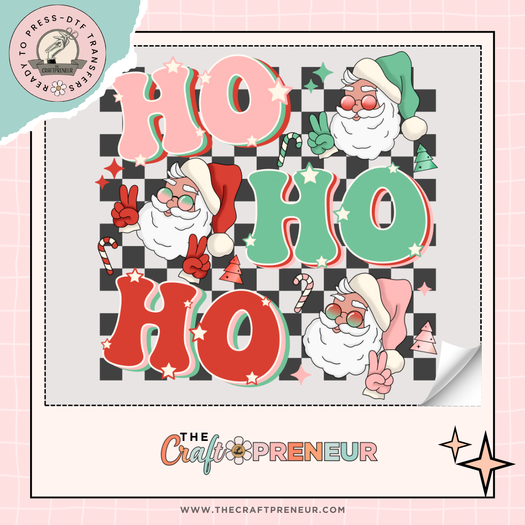 Ho Ho Ho Checkerboard Transfer