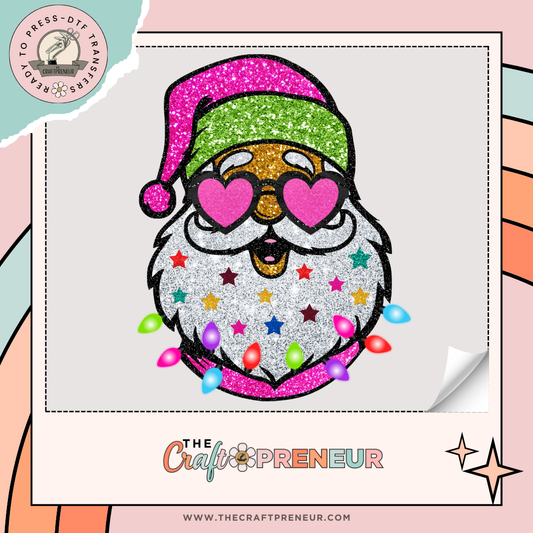 Glitzy Santa Witch Sunnies Transfer