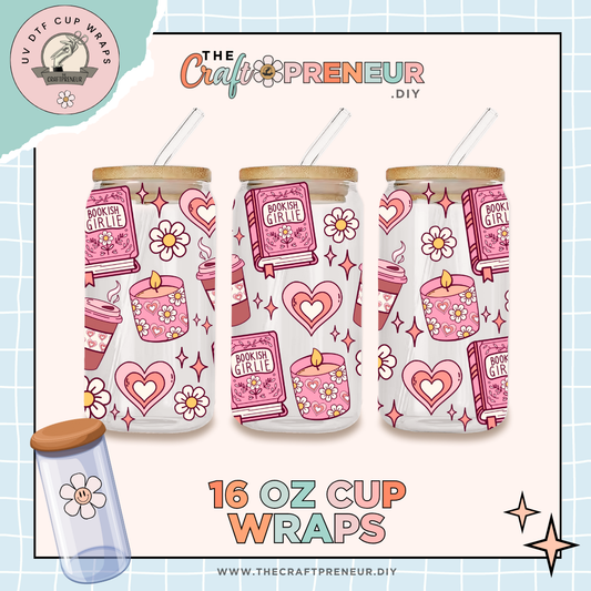 Bookish Girly UV DTF Cup Wrap