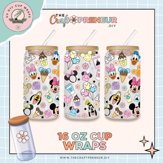 Magic Snacks & Characters UV DTF Cup Wrap