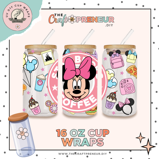 Minnie Starbux UV DTF Cup Wrap