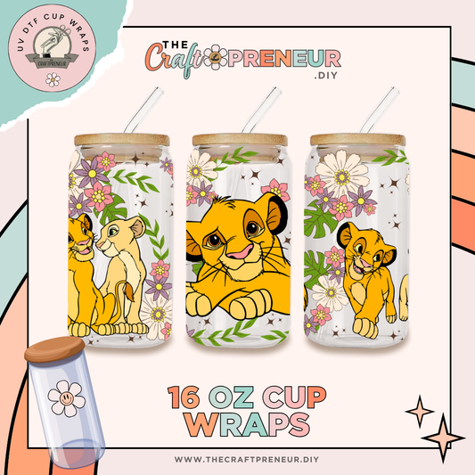 The King of Lions UV DTF Cup Wrap