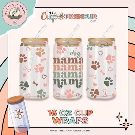 Dog Mama Neutral UV DTF Cup Wrap