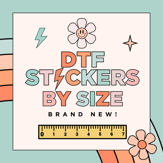 Custom DTF Stickers by size