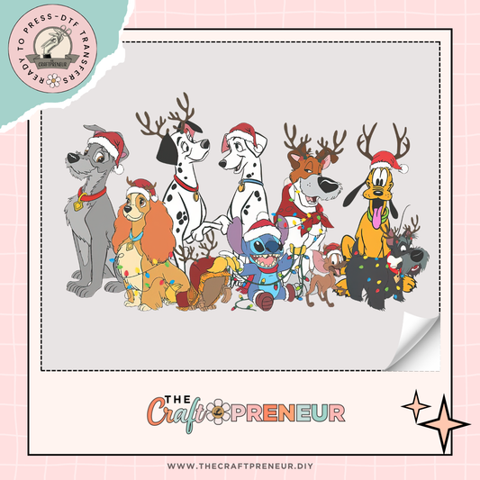 Disney Christmas Dogs Transfer