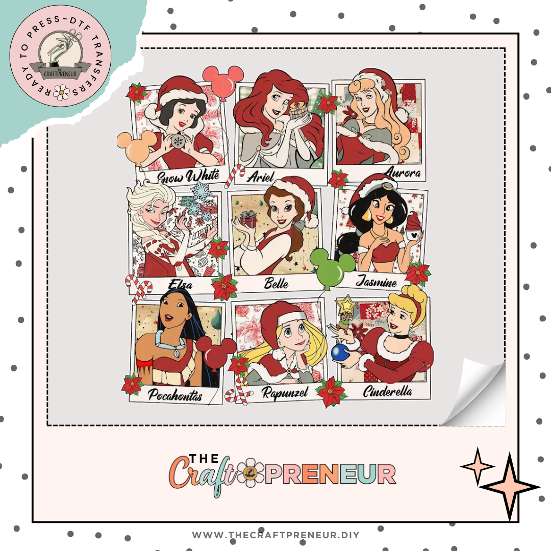 Disney Princess Xmas Poloroid Transfer