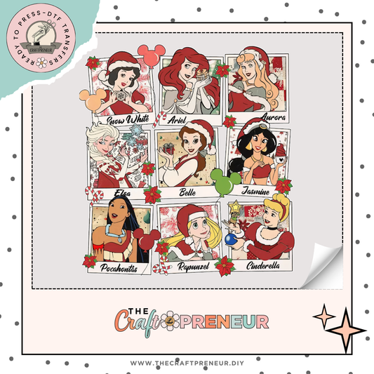 Disney Princess Xmas Poloroid Transfer