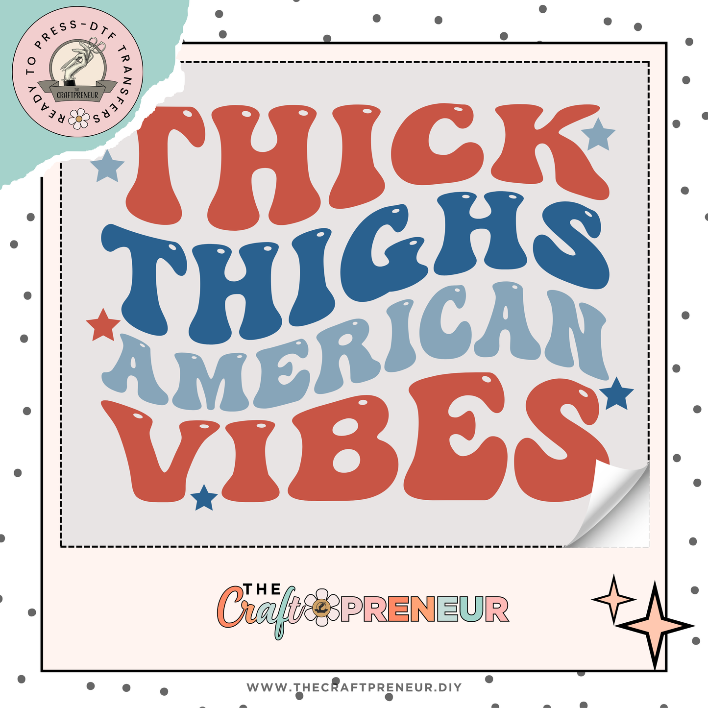 Thick Thighs American Vibes Transfer