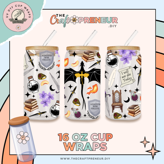 Fourth Wing UV DTF Cup Wrap