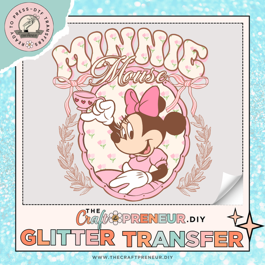 Minnie Teacup GLITTER Transfer