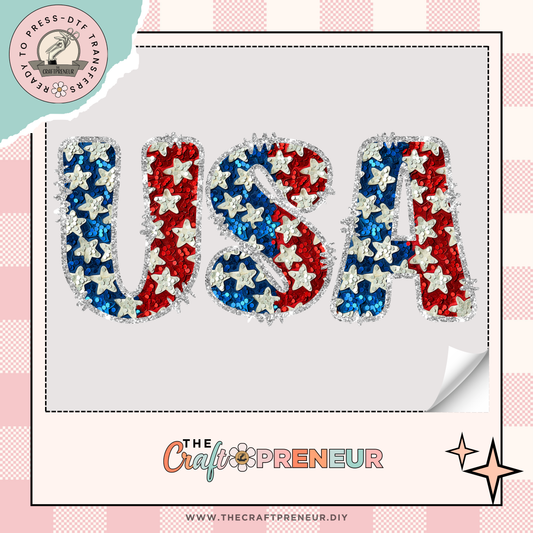 Glittery USA Transfer