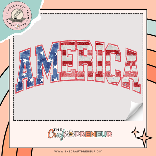 America (Flag Print) Transfer