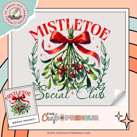 Mistletoe Social Club Transfer (With Pocket!)