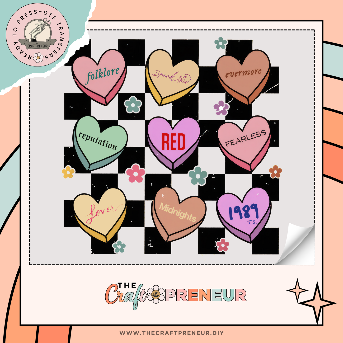 Swift Checkered Conversation Valentine's Hearts Transfer